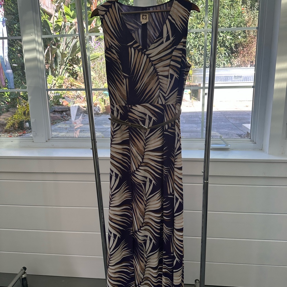 Anne Klein purple and tan/brown dress